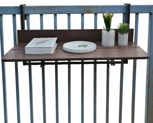 JKAVPPT ‎100 x 37 cm Balkongeländer-Hängetisch, Balkon-Stehtisch for Geländer, Outdoor-Beistelltische, klappbarer Balkontisch for Aufhängen, Verstellbarer Decktisch for Terrasse, Garten