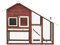 Wenjingqi-170870 Hasenstall aus Massivholz aus Fichte und Mokka, 140 x 63 x 120 cm