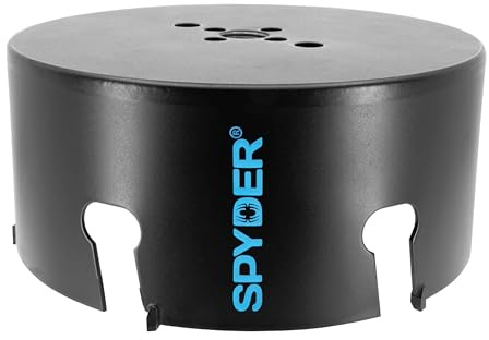 Spyder 5-3/4-Inch Diameter Carbide Tipped Hole Saw, for Fiber Cement Board, Wood, PVC, Plastic, Concrete Block, Ceramic Tile, and More (600116CF)