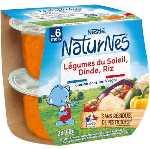 NESTLÉ BÉBÉ - NATURNES - LÉGUMES DU SOLEIL, DINDE, RIZ - DÈS 6 MOIS PACK DE 2X190G