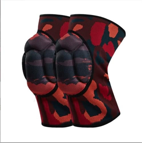 WUTIANBAO Rodilleras Deportivas Un Par De Rodilleras De Compresión Deportivas For Hombres Y Mujeres For Baloncesto Voleibol Lucha Rodilleras Protectoras(Rot,Large)