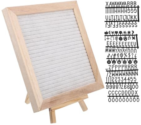 VALICLUD Buchstabentafel Für Wand Mit Filzoberfläche Holzrahmen Buchstaben Zahlen Und Symbolen Dekorative Memotafel Zum Wechseln Für Familienfeste Und Individuelle Nachrichtentafel