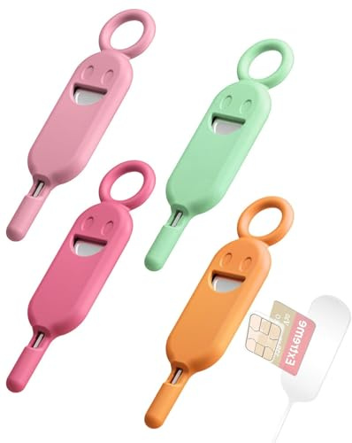 FUGLUS 4 Stück SIM Karte Nadel,SIM Kartenträger Auswerfer Pin Auswerfen Removal Tool,Simkarten Adapter,SimKarte Brett Entferner Kompatibel mit Allen iPhone, Android, amsung Galaxy Smartphone