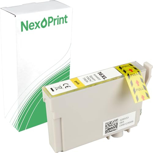 NexoPrint C13T162440 Yellow 16 Druckerpatronen kompatibel mit Epson Workforce WF-2630 WF WF-2540 WF165 Seiten