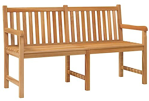 MOBCANT Gartenbank & Outdoor Bank Teak-Hartholz Parkbank Balkonbank für Garten, Park, Hotelgarten (150x60x90 cm)