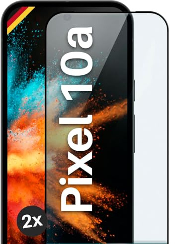 moex CurveProtect für Google Pixel 10a Panzer Schutzglas, Full Screen Schutzfolie randlos, ganzer Bildschirm komplett abgedeckt, Panzerfolie Curved 3D Glas Folie, Schwarz 2 Stück