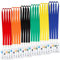 Lot de 24 cordons avec étui pour carte étanche en PVC – Porte-badges/porte-clés colorés, étiquette d’identification, noir, rouge, jaune, bleu