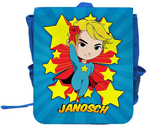 Eurofoto Kinder-Rucksack mit Namen Janosch und Motiv mit Superheld für Jungen