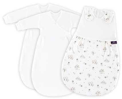 Träumeland S0101053 Babyschlafsack LIEBMICH 3 teilig Set Vögelchen, Größe 56/62, mehrfarbig