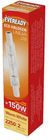 Eveready Eco Halogen Linear Light Bulb, Glass, Clear