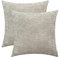 CaliTime Gemütliche Kissenbezüge für Couch, Sofa, Heimdekoration, einfarbig, weiches Chenille, 50 cm x 50 cm, Helltaupe, 2 Stück