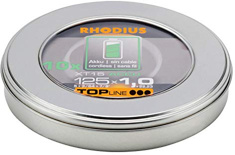 RHODIUS 10 Stück Edelstahl Trennscheiben extra dünn XT15 ACCU BOX Ø 125 mm für Winkelschleifer und Metalltrennscheiben