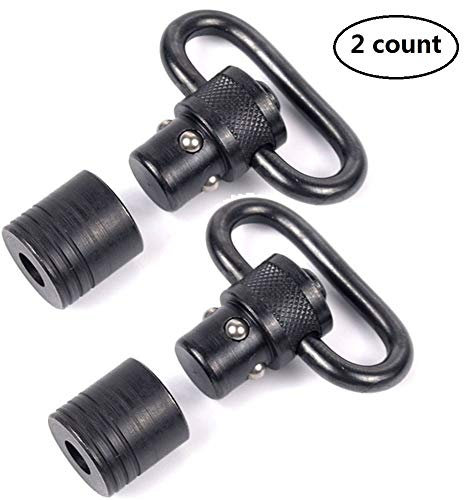 Lejie Taktischer Schnellspanner Heavy Duty Push Button QD Sling Swivel, 1.25' Loop (2er-Pack)