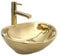 Rea Aufsatzwaschbecken SOFIA GOLD Waschtisch Handwaschbecken Spülbecken Waschschale Waschbecken für Badezimmer aus hochwertiger Keramik (Gold)