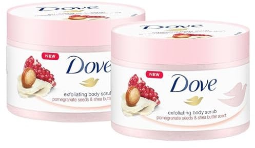 Dove Exfoliating Body Scrub Pomegranate Seeds and Shea Butter Scent 225ml (Pack of 2)