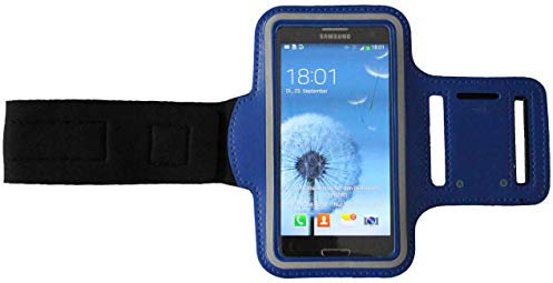 Fitness Sportarmband kompatibel für Apple iPod Touch 3G 4G 5G 6G Armband Handy Oberarm Halter für Fitness, Joggen, Laufen Hülle Tasche Blank Klein Dunkel-Blau