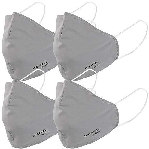 PEARL Stoff-Maske: 4er-Set Alltags-Stoffmasken mit Filter-Textil, waschbar, Gr. L (Mund Nasenmaske waschbar, Maske mit Filter Stoff, NAS)