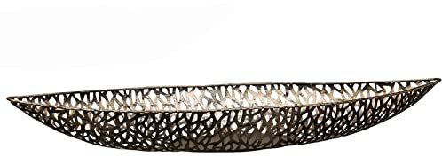 Casablanca - Schale Purley - Farbe: antik-Gold - Metall - B16 x L60 x H 7 cm