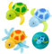Diealles Shine Tortue Bain Bebe, 3 Pièces Jouet de Bain Tortue Baignoire Piscine Jouet Cadeau pour Bébés, Tout-Petits Garçons Filles