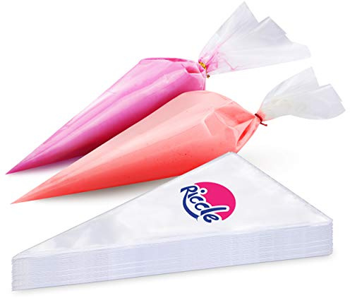 Riccle Disposable Piping Bags 12 Inch - 100 Anti Burst Pastry Bags - Icing Piping Bags for Frosting - Ideal for Cakes and Cookies Decoration