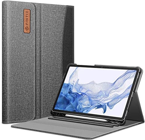 Fintie Hülle für Samsung Galaxy Tab S8 11 Zoll 2022 /S7 11 Zoll 2020, Multi-Winkel Betrachtung Folio Schutzhülle mit S Pen Halter Dokumentschlitze Auto Schlaf/Wach, Dunkelgrau