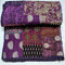 Kantha Baby Balnket Patchwork-Vintage-Überwurf, Kinderdecke, 127 x 178 cm, ultraweich und gemütlich, schwere Decke, Baumwolle, gesteppte Babydecke (lila)