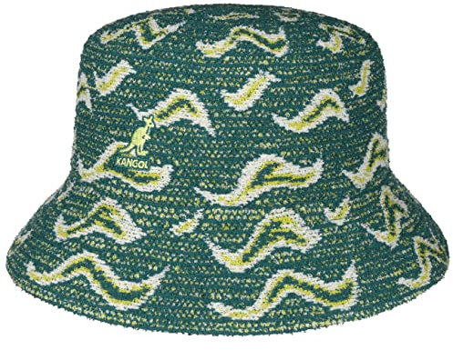 Kangol Wave Camo Bucket Damenhut K3497 FN438 Fanfare, Türkis L