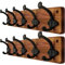 WEBI Rustic Coat Hooks Wall Mounted,5 Cast Iron Hooks,Coat Rack Wall Mounted Coat Hanger for Hanging Coats,Jacket,Clothes,Brown,2 Packs