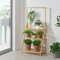 Escalera para Plantas de 3 Niveles Estantería Escalera para Flores Estante de Almacenamiento para Zapatos Versátil Bambú 144 x 70 x 40 cm Natural
