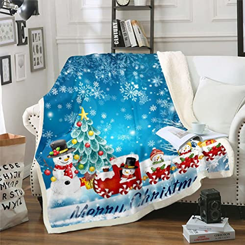 Weihnachten Decke Werfen Jungen Mädchen Nette Weihnachten Schneemann Fleece Decke 150x200 Kinder Kawaii Schneemänner mit Weihnachten Zug Fuzzy Decke Weihnachtsbaum Schneeflocke Karikatur Sherpa Decke