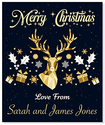 Pack of 3 Christmas Wine Bottles Labels (100 x 120 mm) Waterproof Personalised Wine Labels for Wine Bottles Papa Prints®