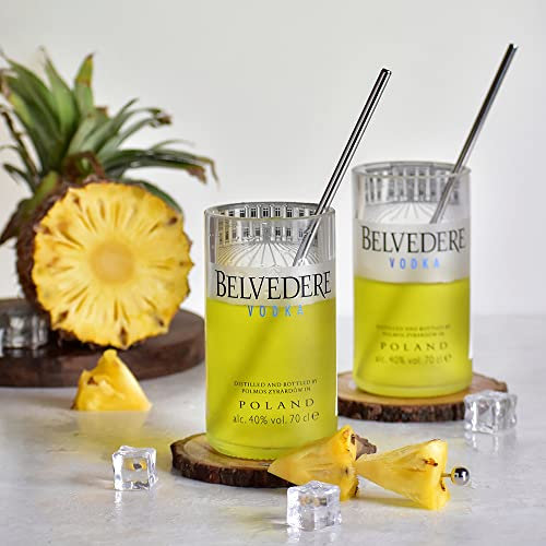Belvedere Vodka Glasses Gift Set | Handcrafted White & Black Tumblers | Recycled Chunky Glassware for Vodka Lovers | Sustainable Drinkware