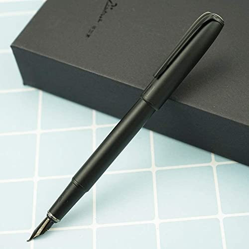 KIANSLA Füller Picasso 916 Füllfederhalter mit gebogener Feder, schwarze Fude-Feder, Kalligraphie-Stift, schwarzer Ring-Konverter-Stift, Designer-Geschenkset