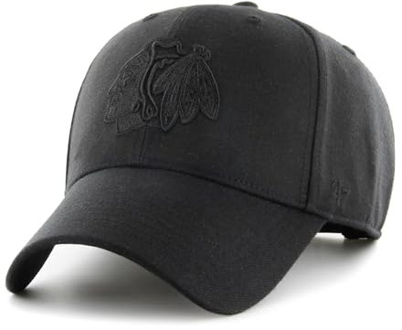 '47 Chicago Blackhawks NHL Black on Black Most Value P. Schwarz Verstellbare Snapback Cap One-Size