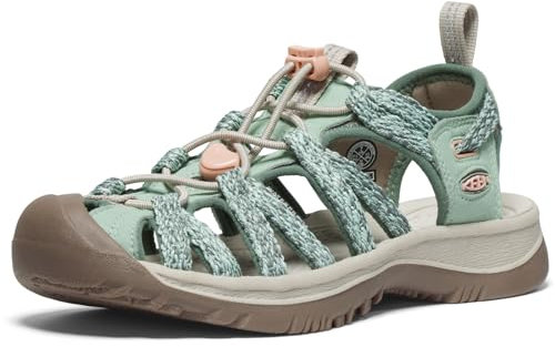 KEEN Whisper, Sandalia Mujer, Granite Green/Peach Parfait, 40.5 EU