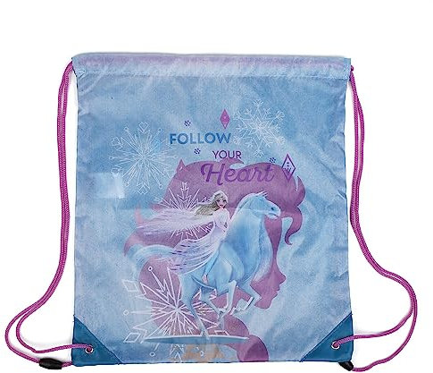 PASO Kinder Turnbeutel/Sportbeutel 36x32 cm - Frozen Die Eiskönigin - Blau