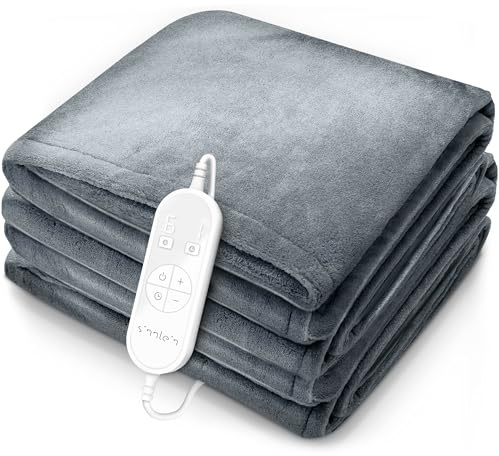 sinnlein® Heizdecke 160x120cm mit Abschaltautomatik | Wärmedecke elektrisch | Kuscheldecke mit Timerfunktion, 9 Heizstufen , Digitalanzeige & Überhitzungsschutz | Geschenke für Frauen & Männer