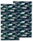 CXULIN Hai-Handtuch, 2er-Set, Aquarell, Hai, Ozean, Wellen, Gesichtswaschlappen, Fingerspitzen, Küchentücher, 71,1 x 35,6 cm, weiches Badetuch für Badezimmer, Fitnessstudio, Hotel, Salon, Spa, Sport