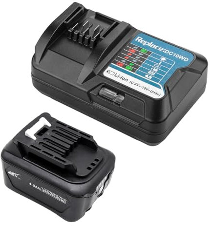 BL1041B 4,0Ah 12V Akku mit Ladegerät DC10WD DC10SB Kompatibel mit Makita 12V Akku CXT BL1016 BL1041B BL1040B BL1020B für Makita DF031D TD110D MP100D CG100D DF0331D JR105D