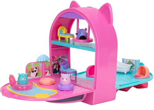 Squish-a-longs Original Squishmallows Party Pack On-The-Go Playset - Serie 1 - Tre mini squish da 2,5 cm con 9 arredi - Colleziona, scambia e gioca