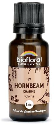 BIOFLORAL - 17 Hornbeam, Charme BIO - Fleur de Bach Authentique - 470 Granules - Volonté - Sans Alcool