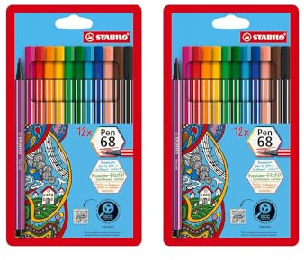 STABILO - Premium-Filzstift - Pen 68 - 2x 12er Pack