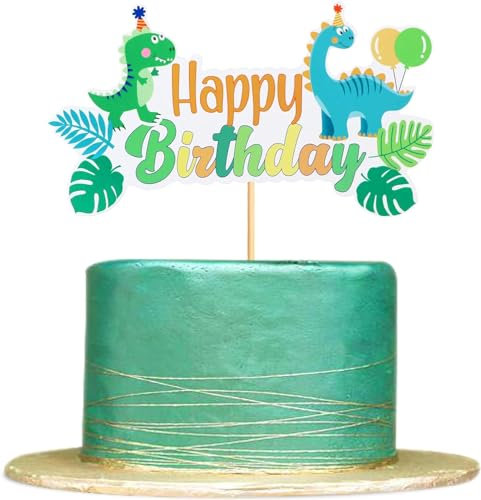Dinosaurier Cupcake Topper, Kuchen Topper Dinosaurier, Cake Topper Geburtstag Dino, Dinosaurier Kuchendekoration, für Kindergeburtstage und Dinosaurier-Mottopartys