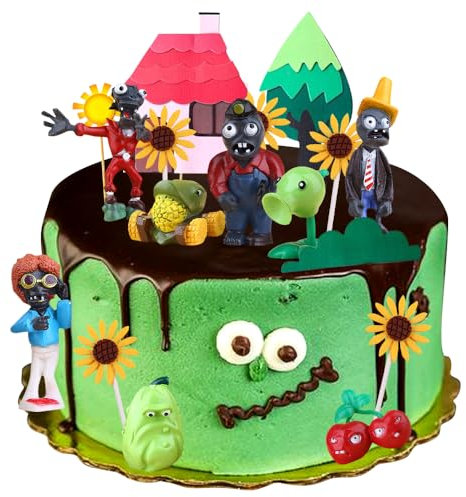 Juego de 17 figuras de zombi para tartas, juego de figuras de zombi, decoración de cupcakes de zombi, decoración para cumpleaños, baby shower, suministros de fiesta temática de zombi