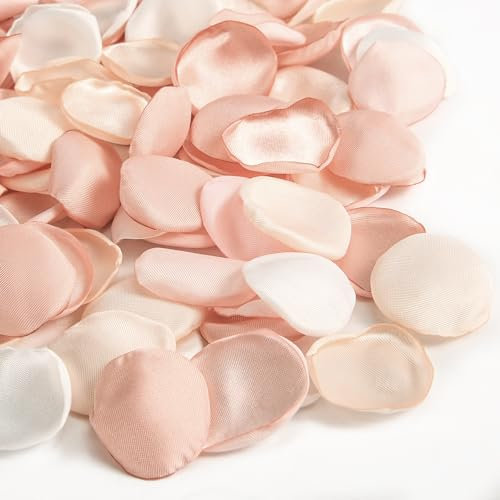 400pcs Flower Petals, 4 Colors Silk Rose Petals Artificial Fake Flower Girl Petals Valentine's Day Confetti Stuff for Bridal Shower Wedding Reception Aisle Tables Decorations (Pink Combination)