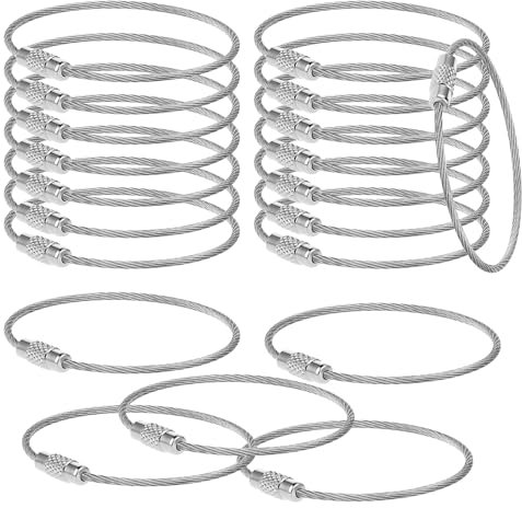 Giantree 25 Stück Drahtseil Schlüsselring,Edelstahl Schlüsselanhänger Silber Key Ring Multifunktionale Schlüsselringe Mit Drehverschluß Für Kofferanhänger Aufhängen Schlüssel Ausweishülle