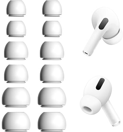 Almohadillas de Repuesto para Airpods Pro y Airpods Pro 2 (2.ª generación) 6 Pares Almohadilla di Silicona con Orificio para ReduccióN de Ruido Reemplazo de Insertos para los oídos (S/M/L)