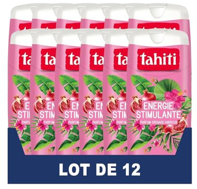 TAHITI - Gel Douche Tahiti Grenade - Formule à Base d'Ingrédients d'Origine Naturelle - Lot de 12 x 320 ml