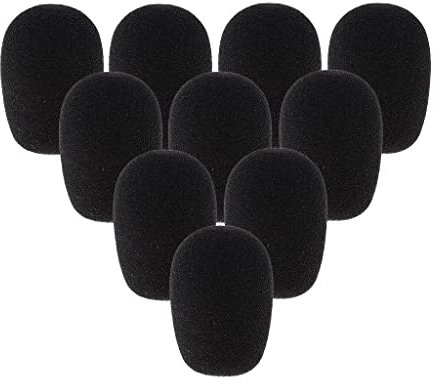Enhance Recording Quality with 10ps Mic Windshield Sponge Cover | -Noise & Spit Guard | weight & | For Podcast, Karaoke & Conference Mic | Black Sponge Material