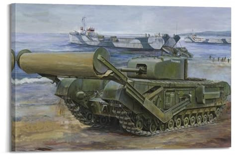 FYUER Poster mit Militärfahrzeug aus dem Zweiten Weltkrieg, Churchill TLC Typ A, Teppichverlegegeräte, dekorative Malerei, Leinwand, Wandkunstwerke, Bild, 20 x 30 cm